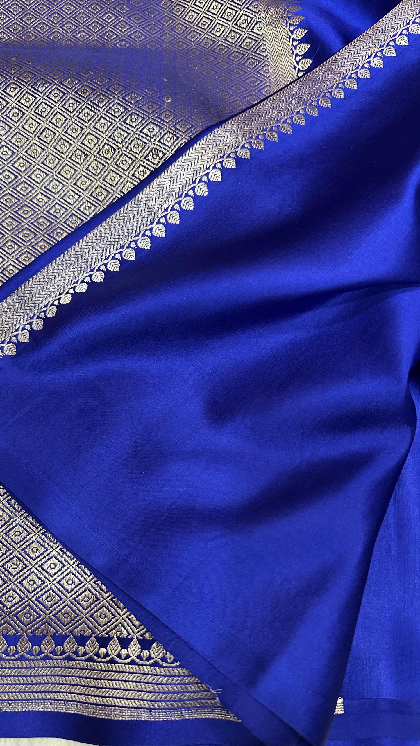 Germon Blue pure silk handloom banarasi mashru saree