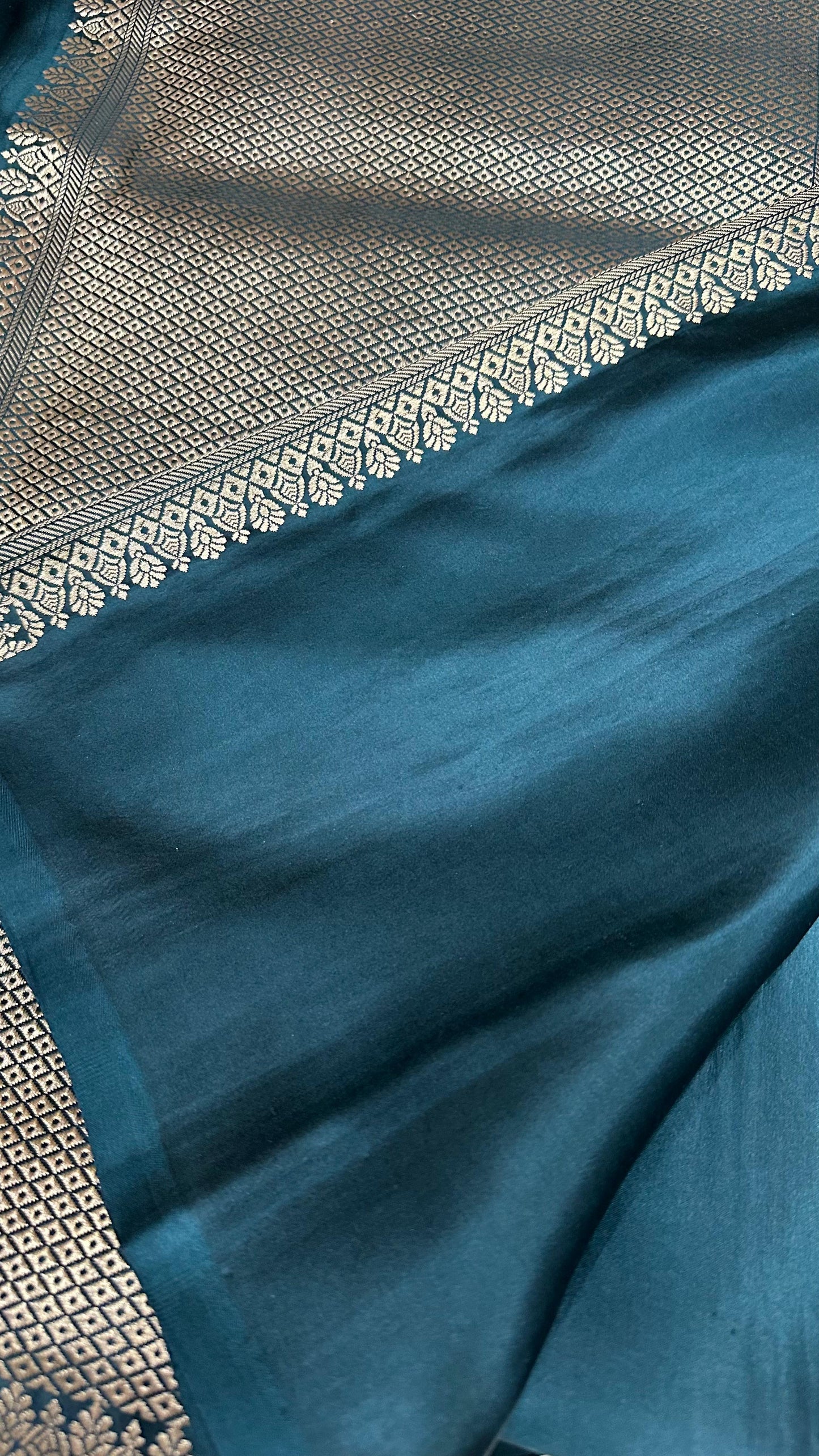 Garnet Blue pure silk handloom banarasi mashru saree