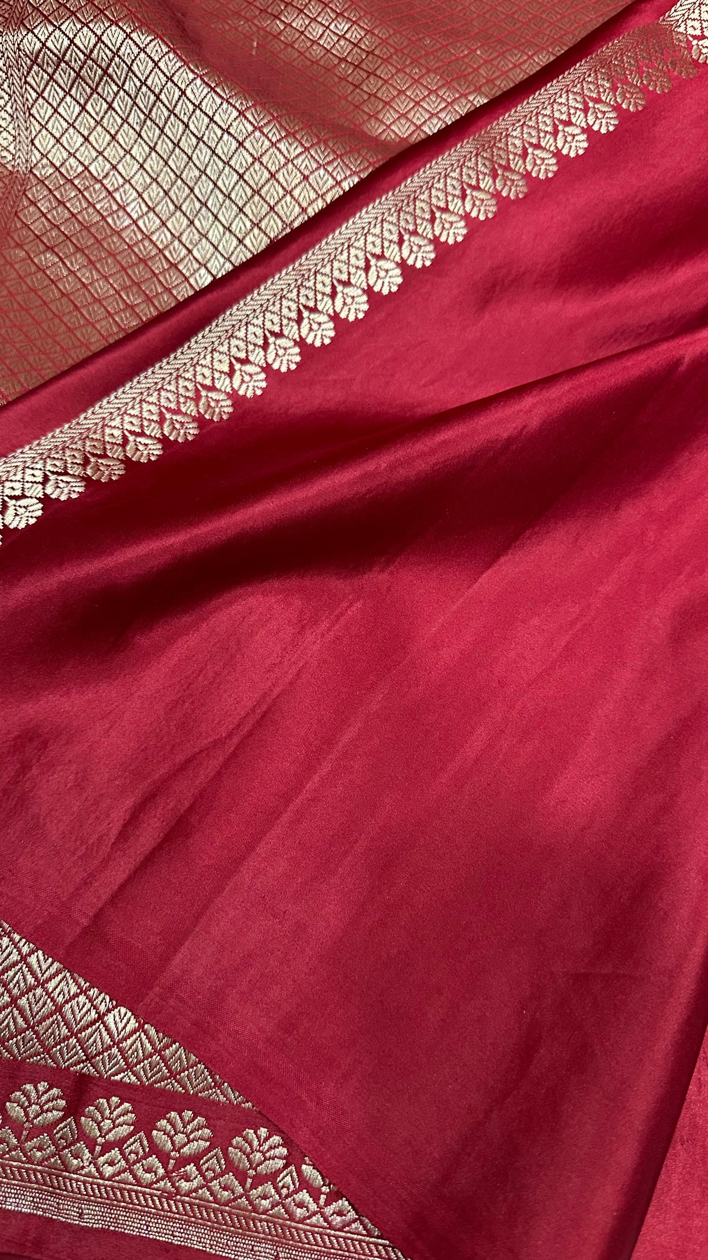 Mahroon pure silk handloom banarasi mashru saree