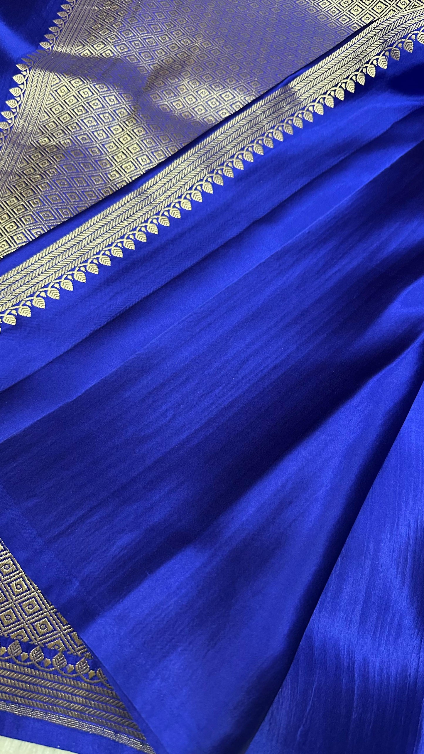 Germon Blue pure silk handloom banarasi mashru saree