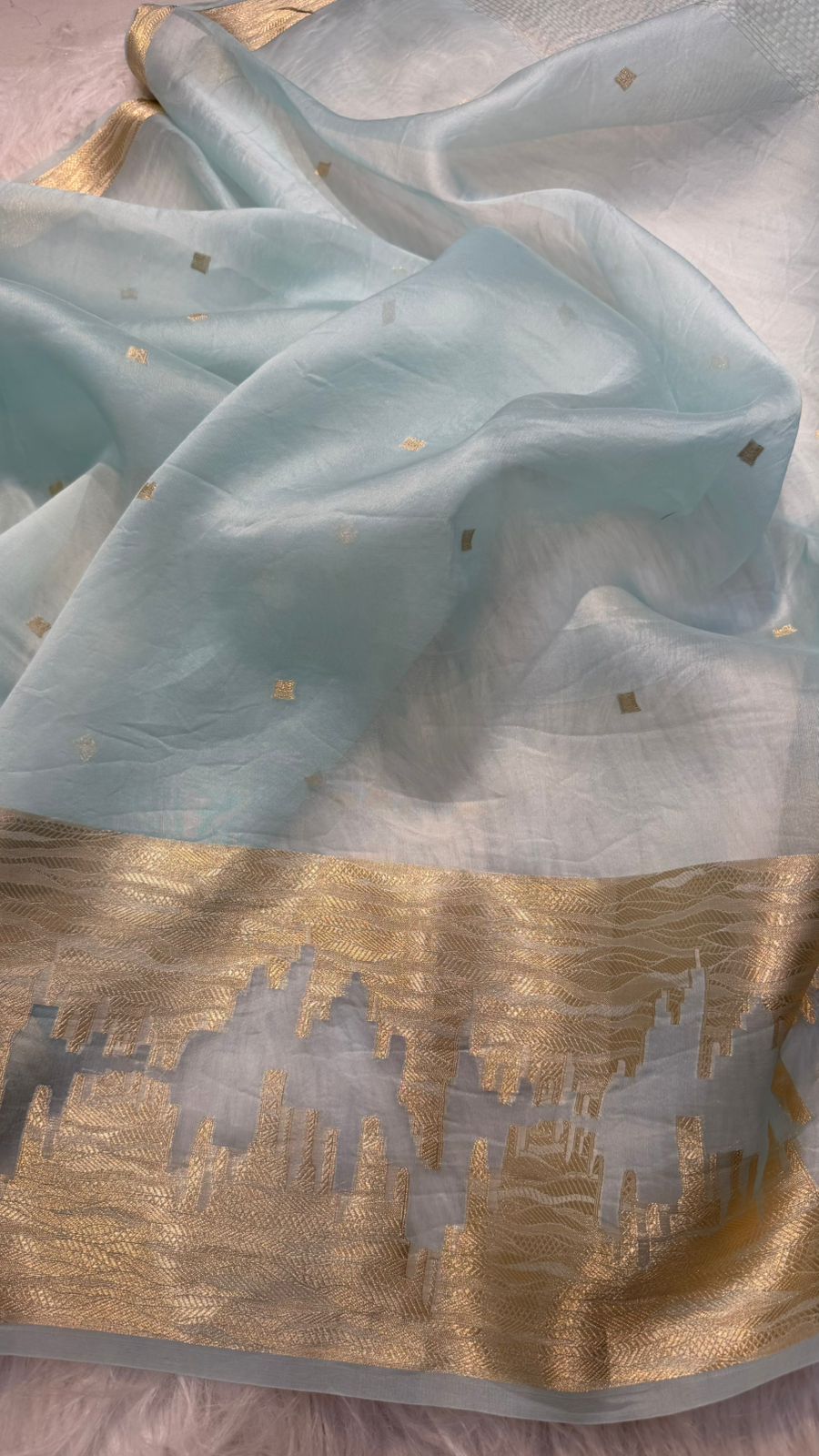 Pure Organza Silk Zari Buti Saree