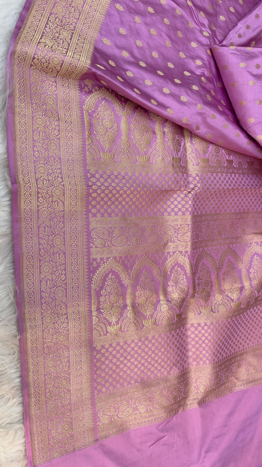 Handloom Pure Mashru Satin Silk Zari Buti Saree