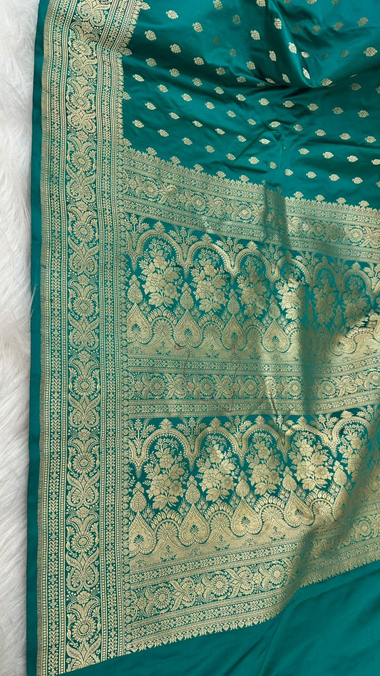 Handloom Pure Mashru Satin Silk Zari Buti Saree