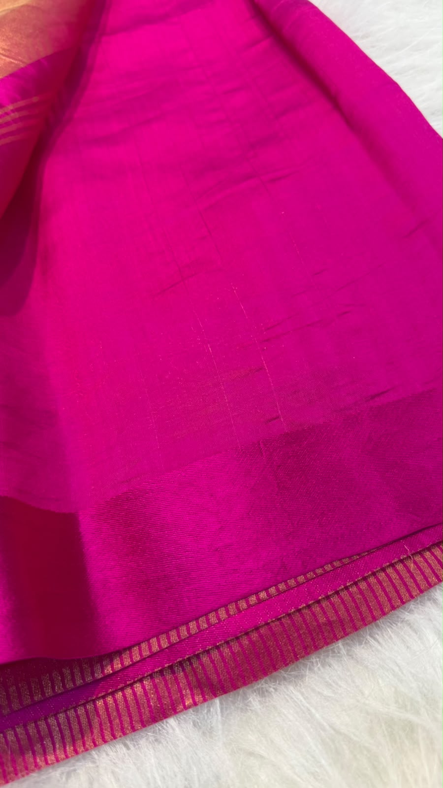 Pure Tissue Silk Gold Zari Lining Satin Border Saree