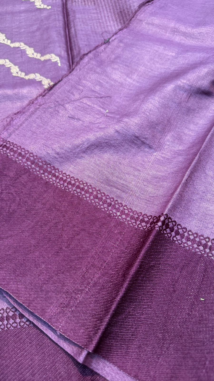 Handloom Banarasi Pure Tussar Silk Aada Design Katan Border Saree