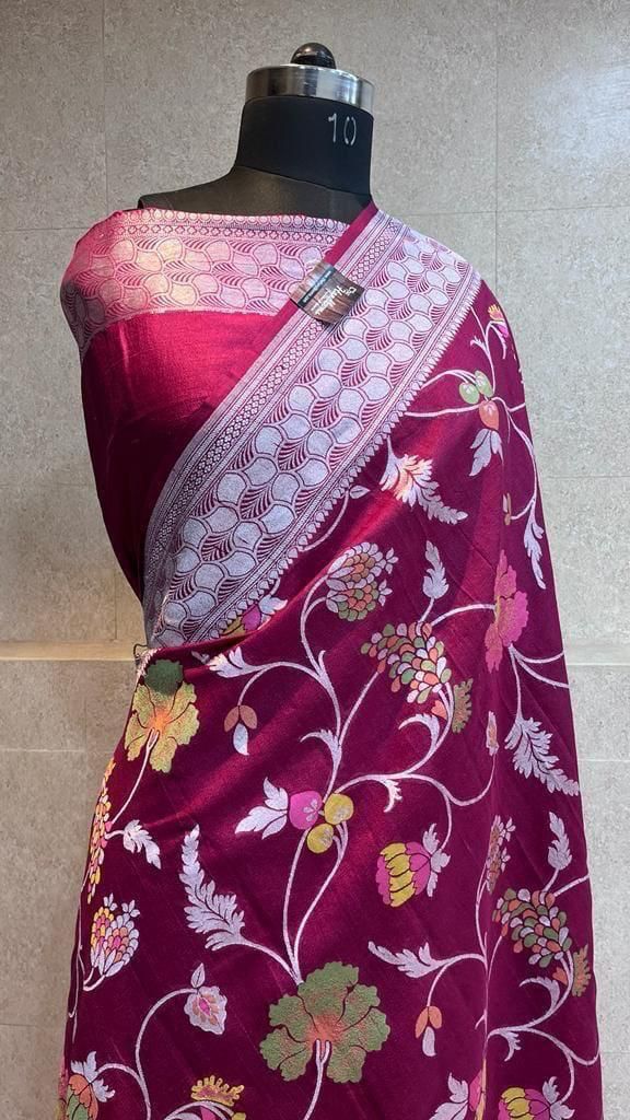 Handloom Pure Tasar georgette silk Tilfi saree