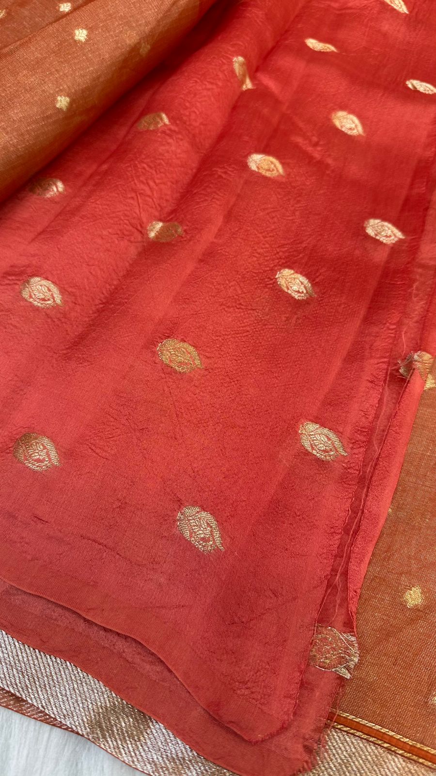 Pure Organza Silk Zari Buti Zari Lines Design Saree