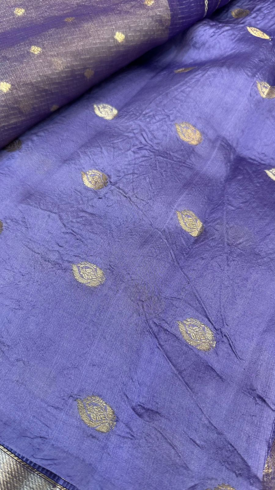Pure Organza Silk Zari Buti Zari Lines Design Saree
