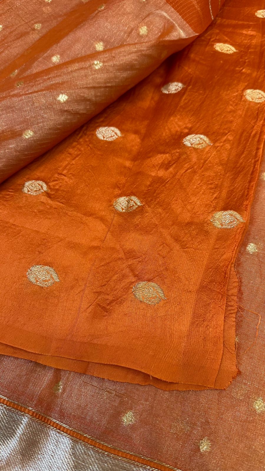 Pure Organza Silk Zari Buti Zari Lines Design Saree