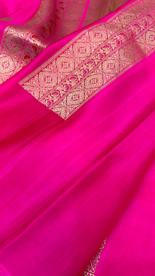 Pure Handloom Mashru Silk Skirt Mina Border Banarasi Saree