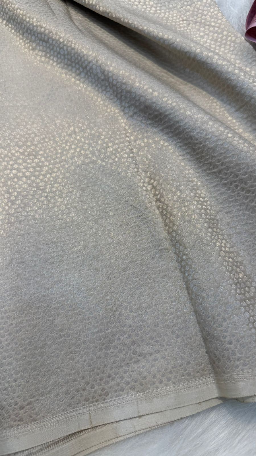 Handloom Pure Banarasi katan silk silver zari brocade light weight saree