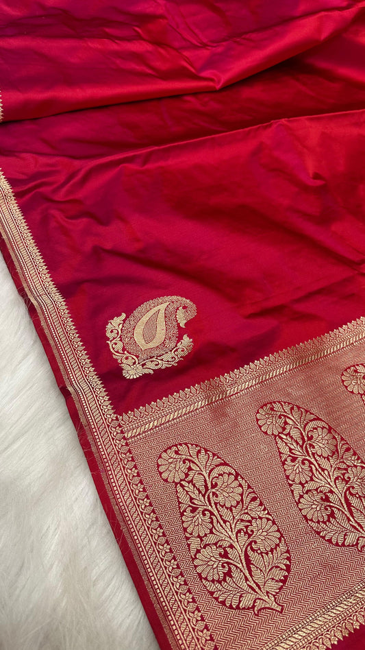 Handloom Pure Satin Silk Koniya Design Banarasi Saree