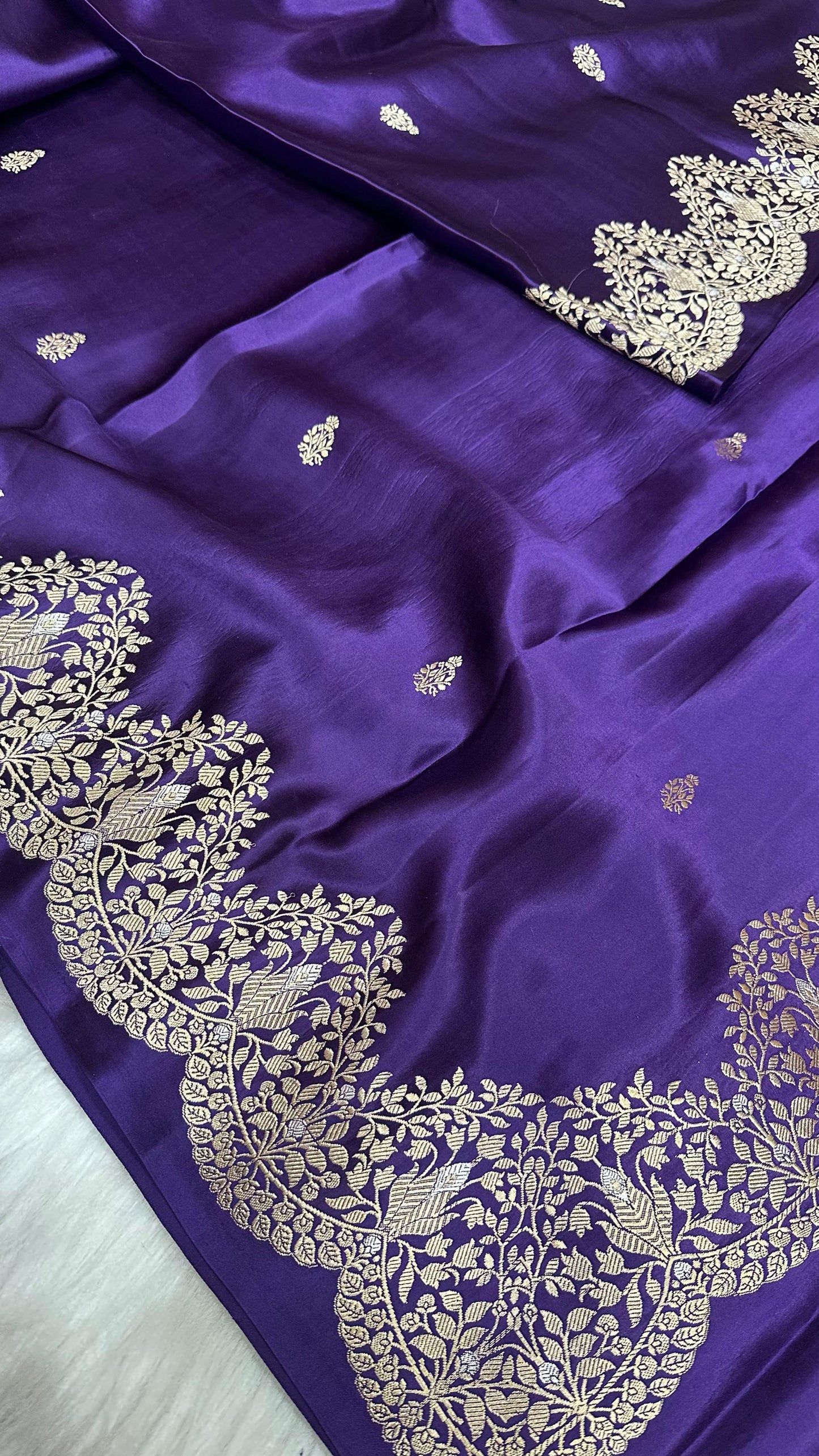 Handloom Pure Mashru Silk Kaduwa Weaving Banarasi Saree