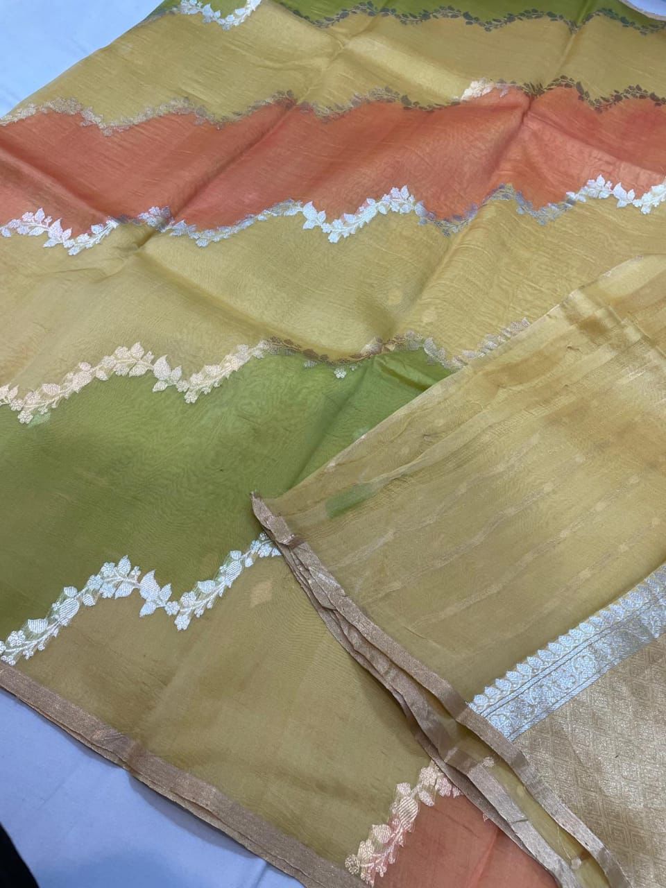 Exclusive Pure Handloom Banarasi Kora organza silk sarees