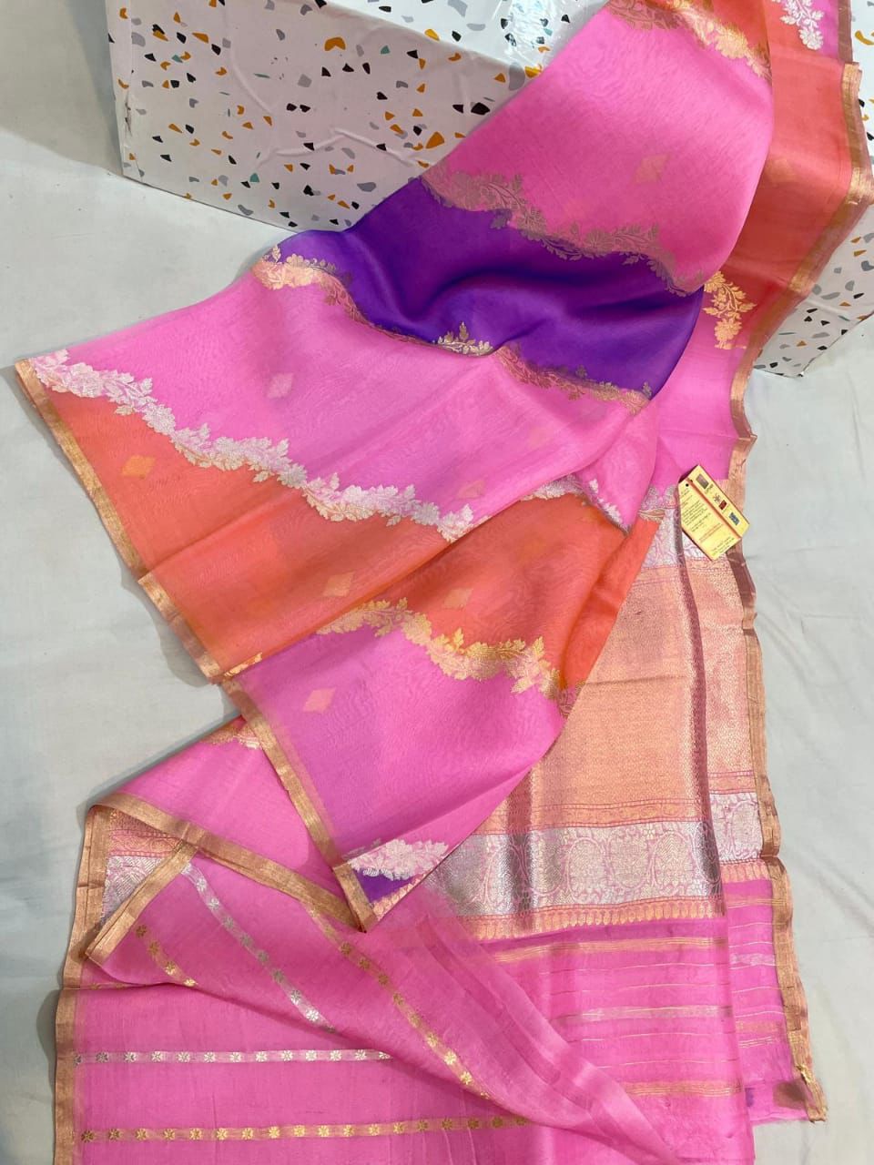 Exclusive Pure Handloom Banarasi Kora organza silk sarees