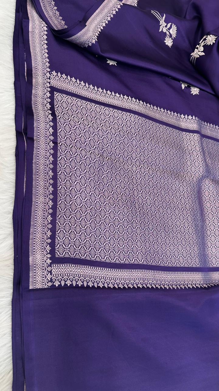 Pure Mashru Silk Small Zari Border Boota Saree