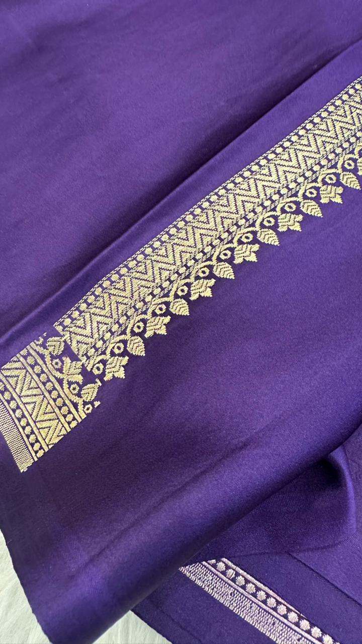 Pure Mashru Silk Small Zari Border Boota Saree