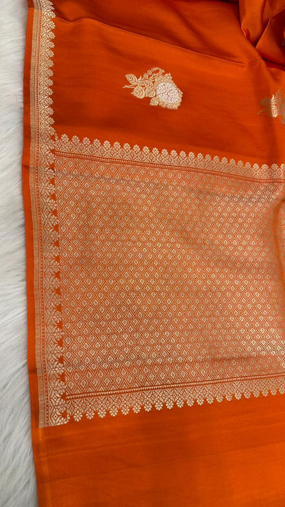 Pure Mashru Silk Small Zari Border Boota Saree