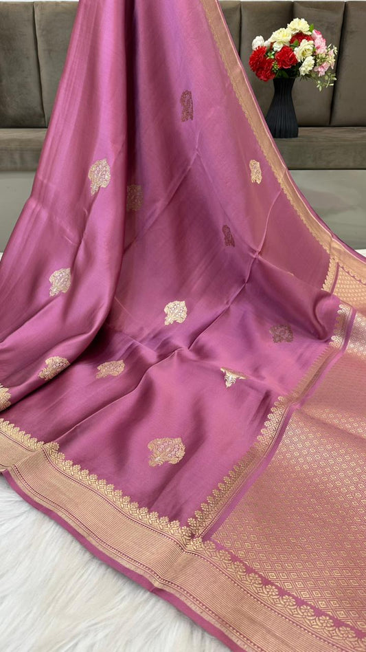 Pure Mashru Silk Baraber Zari Border Boota Saree