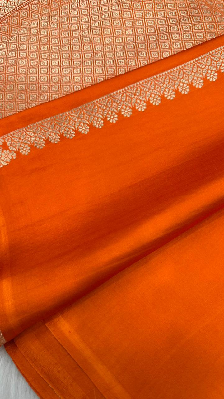 Pure Mashru Silk Small Zari Border Boota Saree