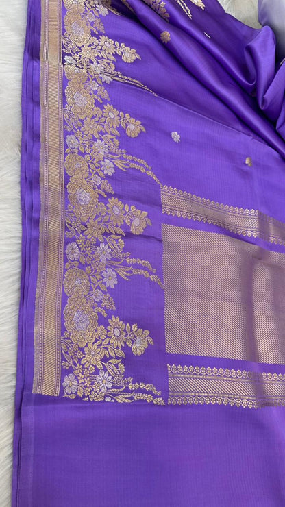 Pure Mashru Silk Skirt Open Zari Border Booti Saree