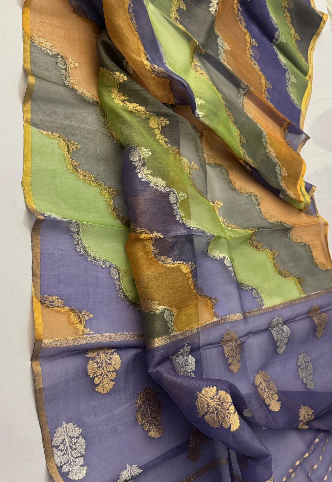 Exclusive Pure Handloom Banarasi Kora organza silk sarees