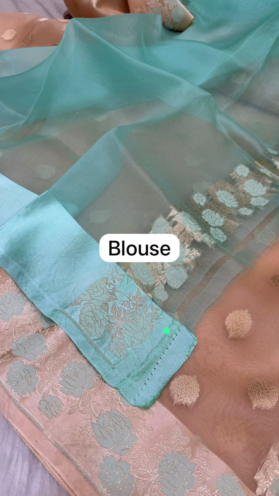 Handloom Pure Banarasi Organza Silk Mashru mina border saree