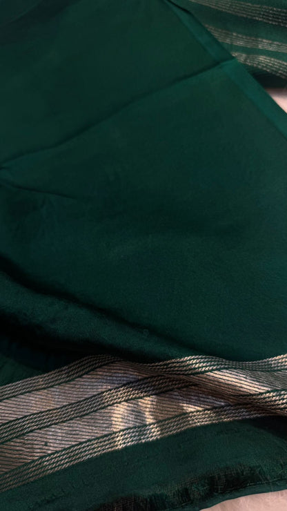 Handwoven Pure Mashru Silk Brocade Saree
