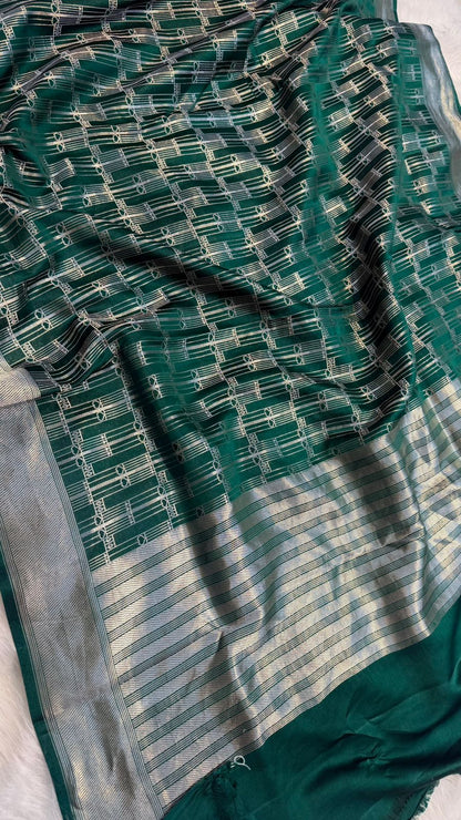 Handwoven Pure Mashru Silk Brocade Saree