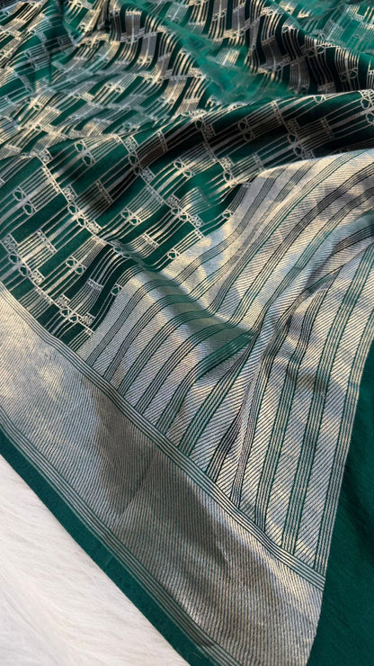 Handwoven Pure Mashru Silk Brocade Saree
