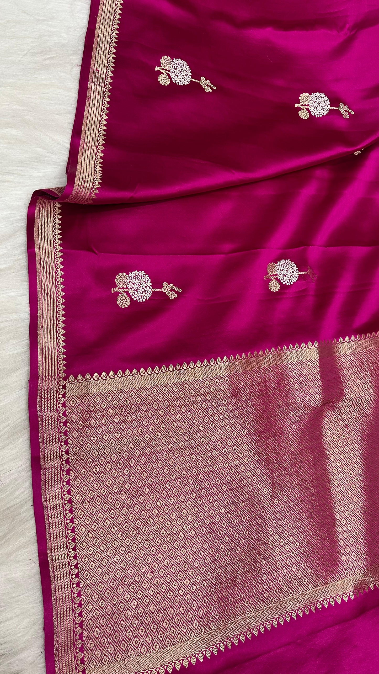 Purple pure silk handloom banarasi mashru saree