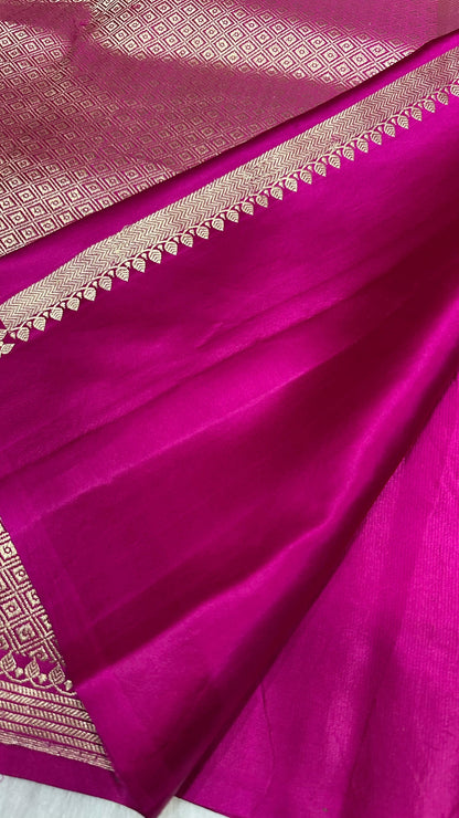 Purple pure silk handloom banarasi mashru saree