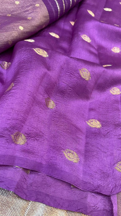 Pure Organza Silk Zari Buti Zari Lines Design Saree