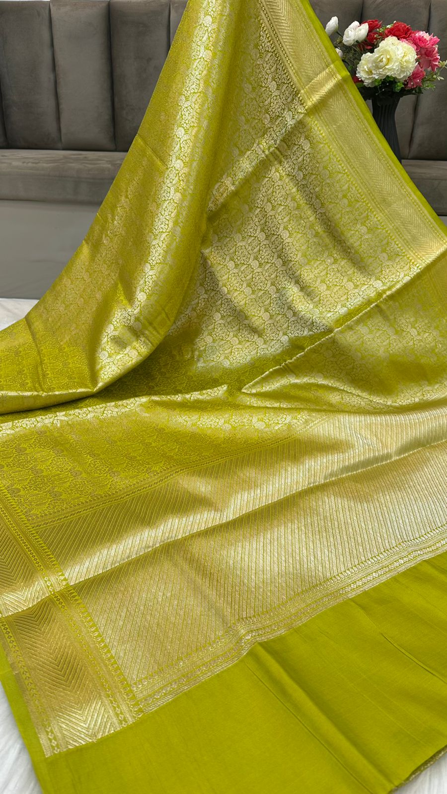 Pure Raw Mango Silk Zari Brocade Design Saree