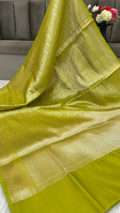 Pure Raw Mango Silk Zari Brocade Design Saree