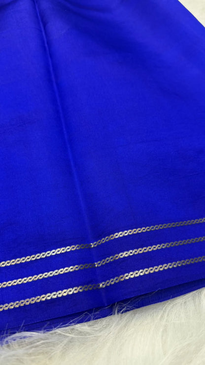 Handloom Pure Banarasi Dot Zari Buta Soft Silk Saree