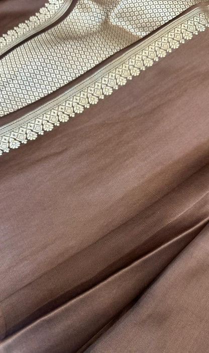 Pure Handloom Mashru Silk Zari Border Boota Banarasi Saree