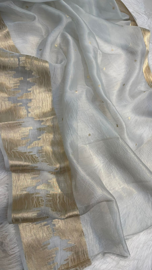 Pure Organza Silk Zari Buti Saree