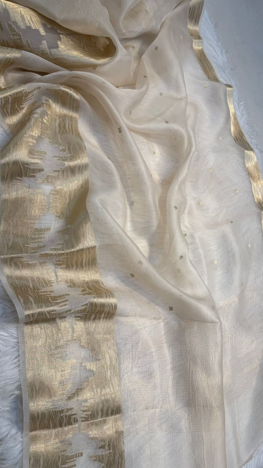 Pure Organza Silk Zari Buti Saree