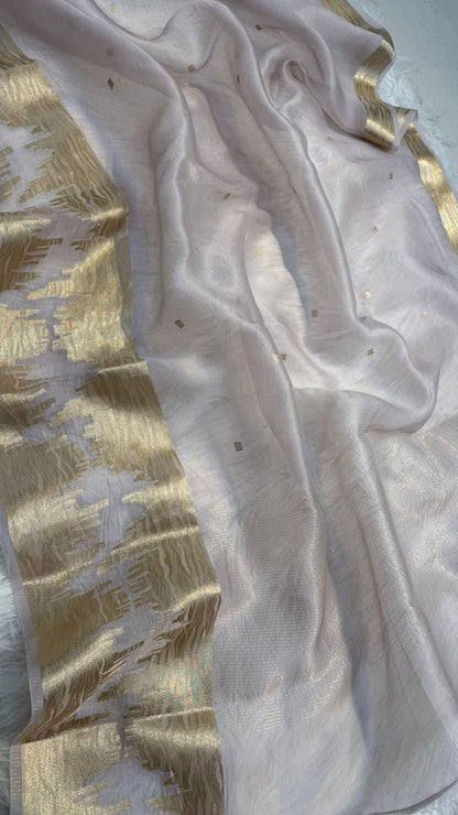 Pure Organza Silk Zari Buti Saree