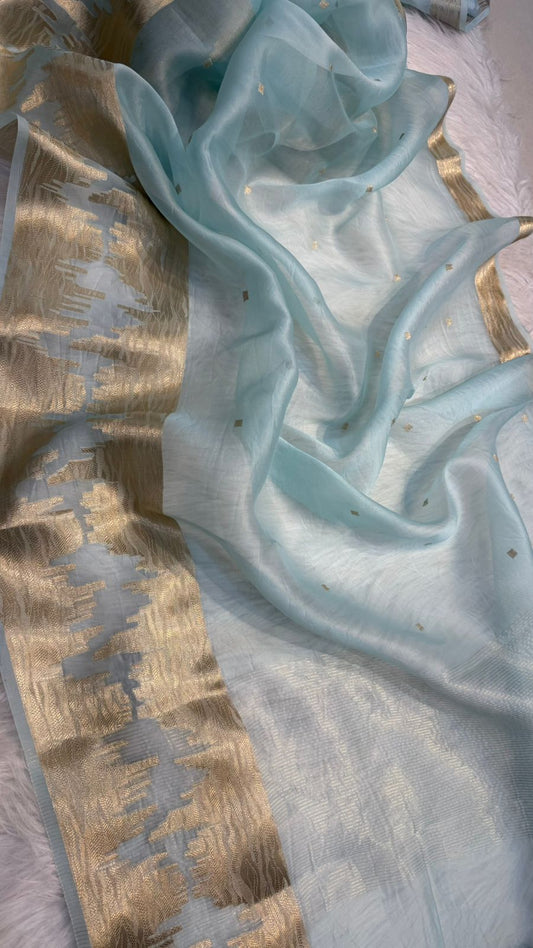 Pure Organza Silk Zari Buti Saree