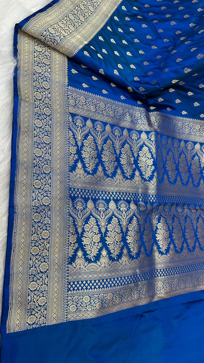 Handloom Pure Mashru Satin Silk Zari Buti Saree