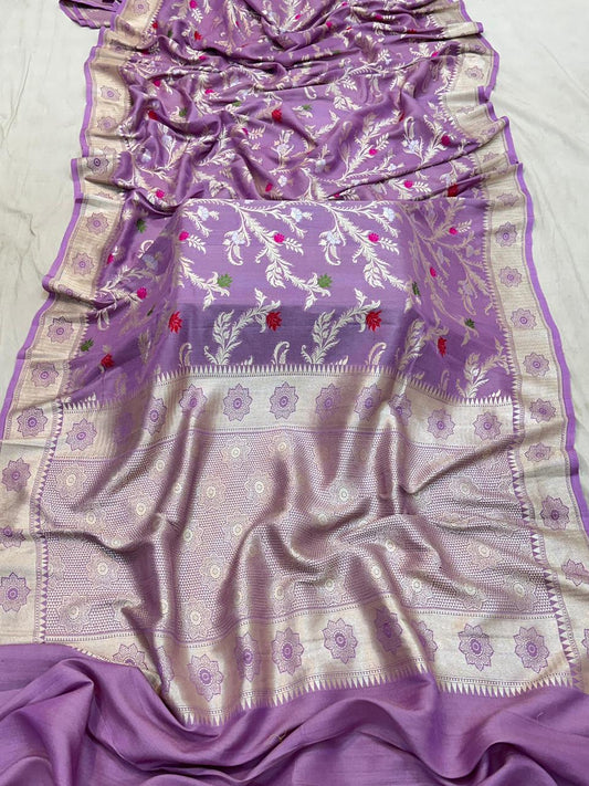 Handloom Pure Desi Tussar Silk Tilfi Work Saree