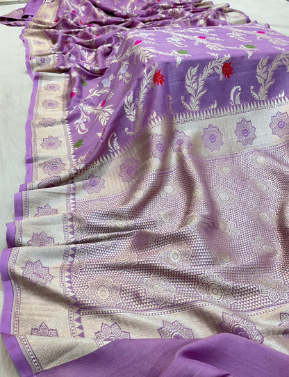 Handloom Pure Desi Tussar Silk Tilfi Work Saree