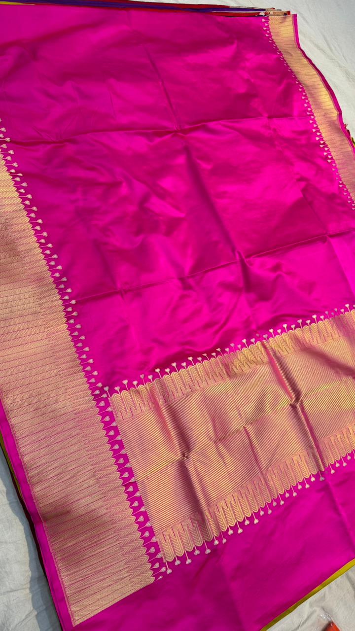 Handwoven Pure Mashru Silk Saree