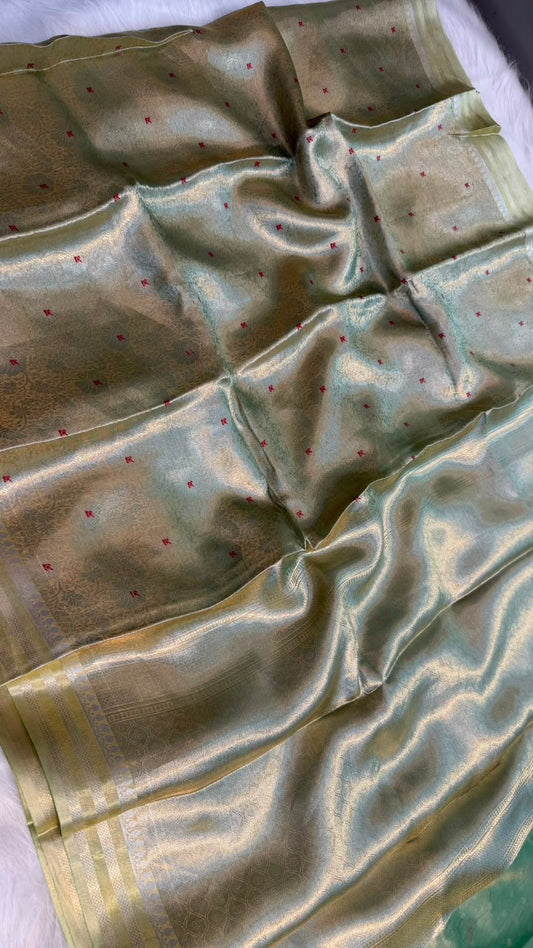 Pure Banarasi Tissue Silk Brocade Zari Mina Work Saree
