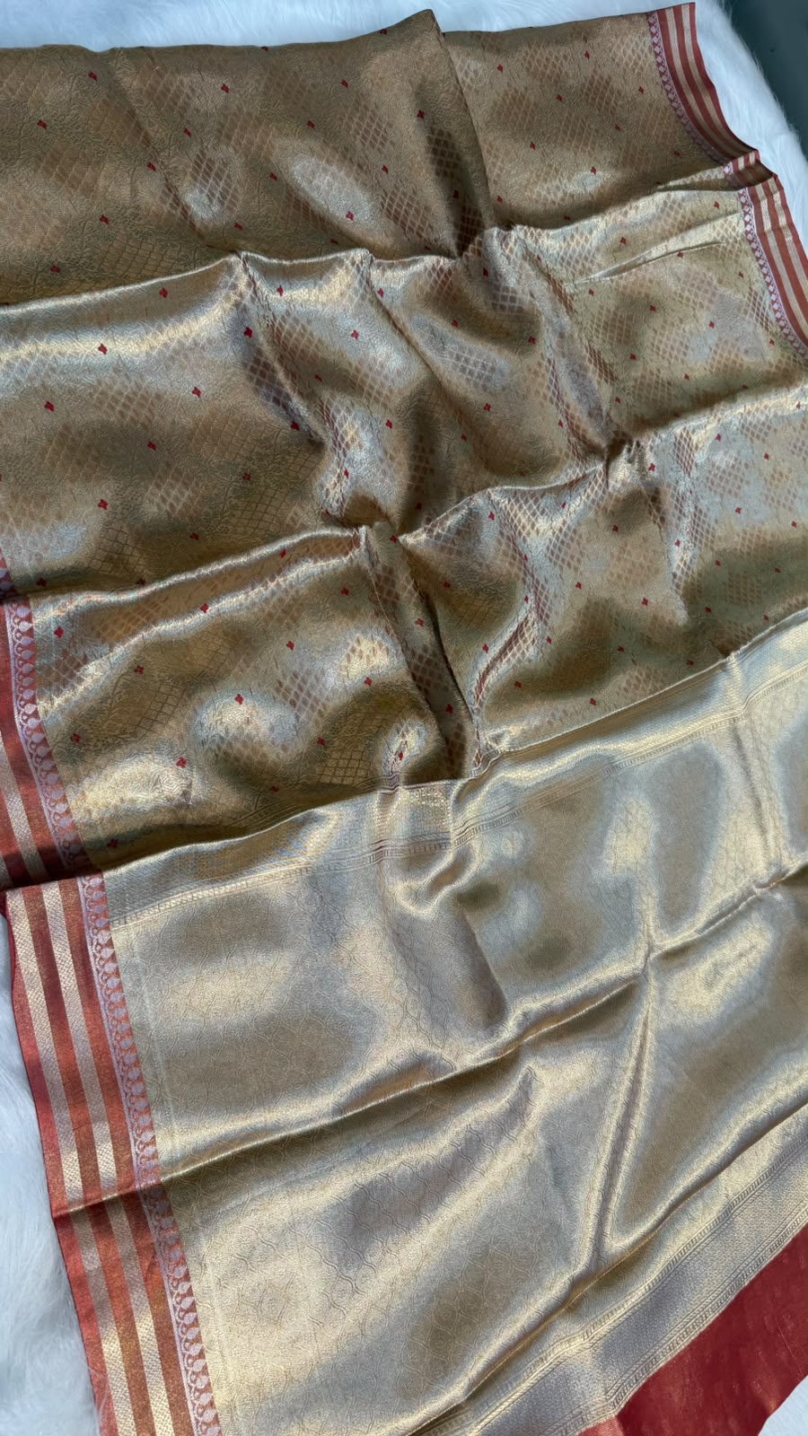 Pure Banarasi Tissue Silk Brocade Zari Mina Work Saree