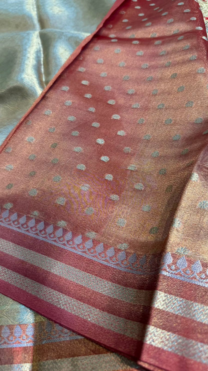 Pure Banarasi Tissue Silk Brocade Zari Mina Work Saree