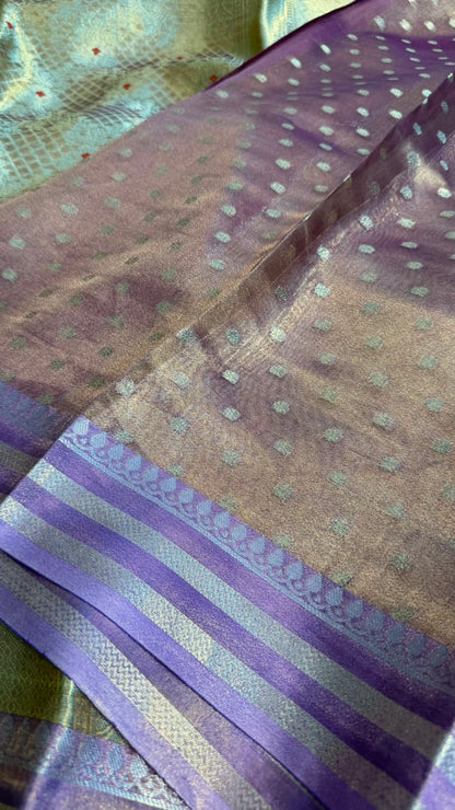 Pure Banarasi Tissue Silk Brocade Zari Mina Work Saree