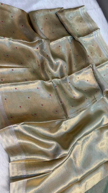 Pure Banarasi Tissue Silk Brocade Zari Mina Work Saree